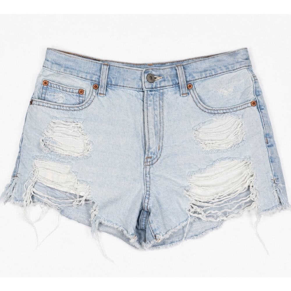 American Eagle 90s Boyfriend Distressed Denim Shorts Light Wash Size 2